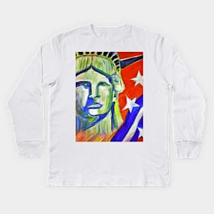 Lady Liberty - Shades of Max Kids Long Sleeve T-Shirt